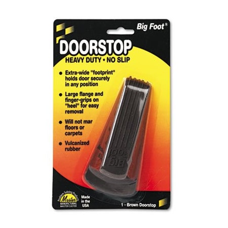 Master Mfg Co Master, BIG FOOT DOORSTOP, NO SLIP RUBBER WEDGE, 2.25W X 4.75D X 1.25H, BROWN 00920